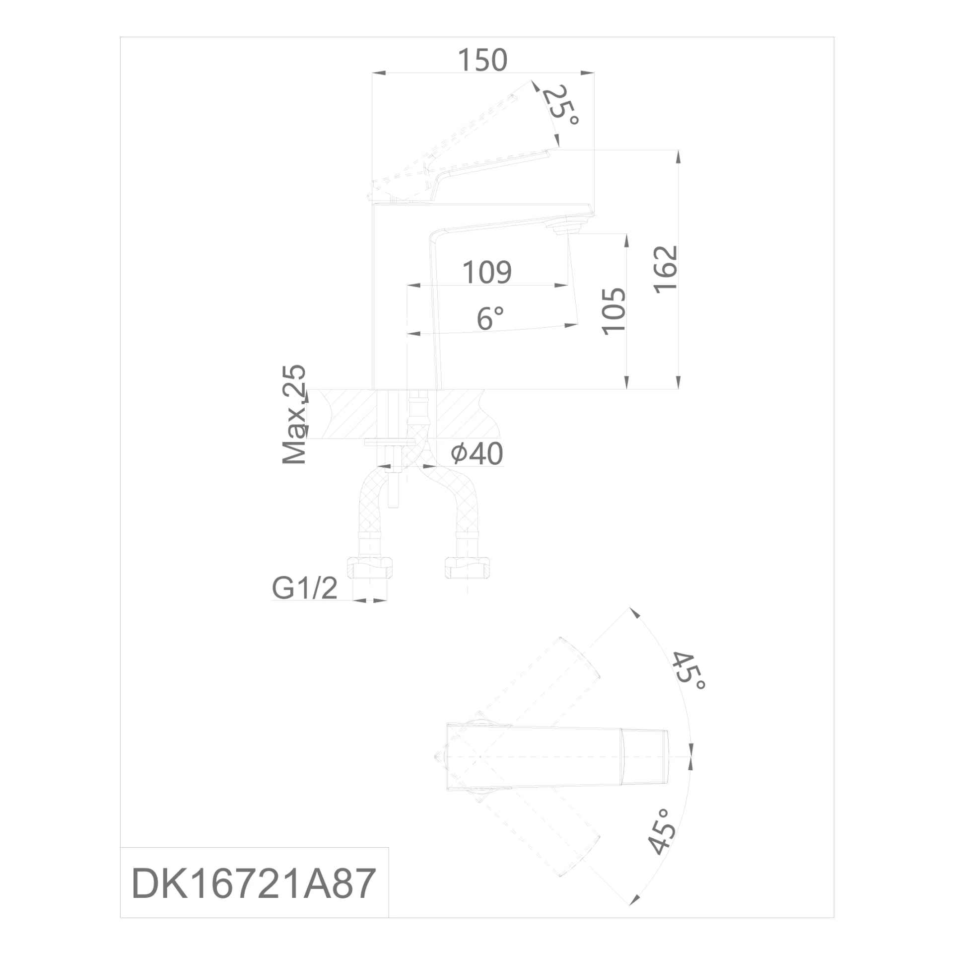 Ảnh Vòi chậu nóng lạnh D&K DK16721A87 2