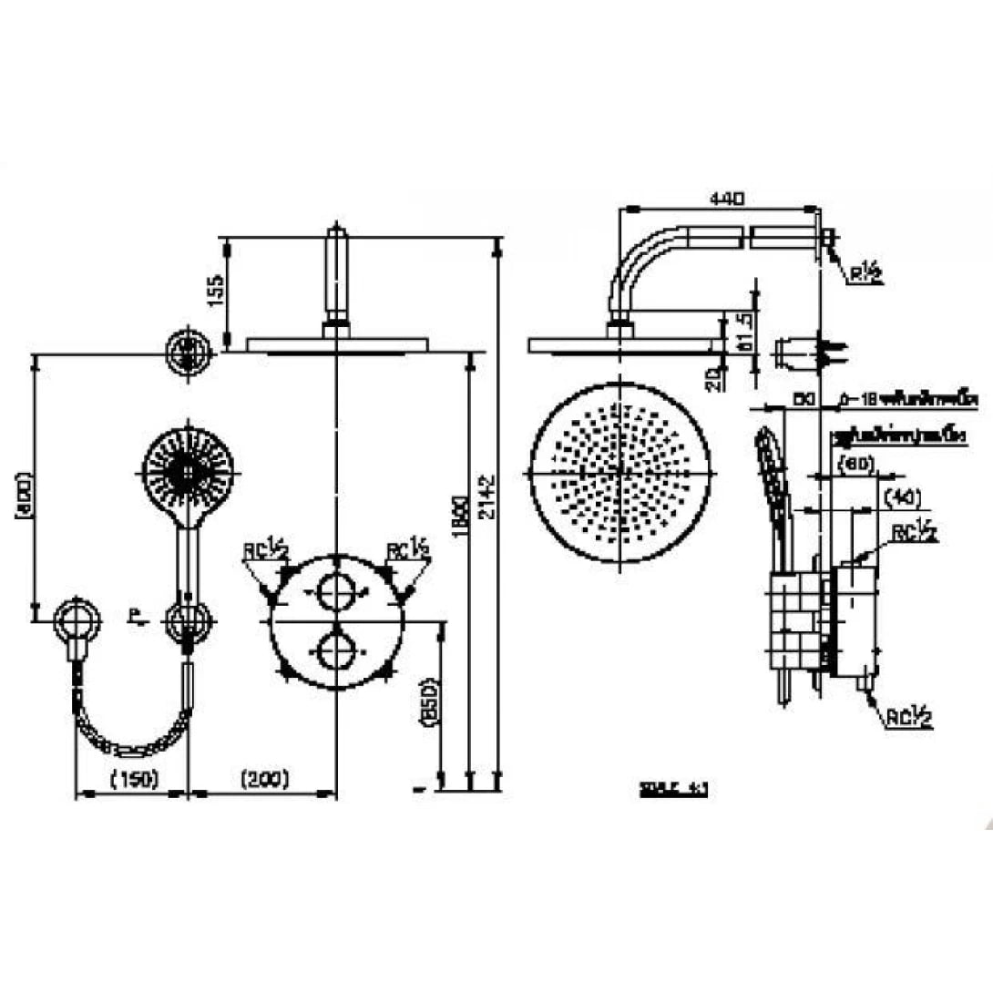 Ảnh Sen tắm âm tường COTTO CPF301H1H2#BN2 2