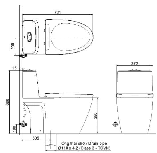 Ảnh Bồn cầu nắp rửa điện tử Inax ACT-902VN+CW-H18VN 2