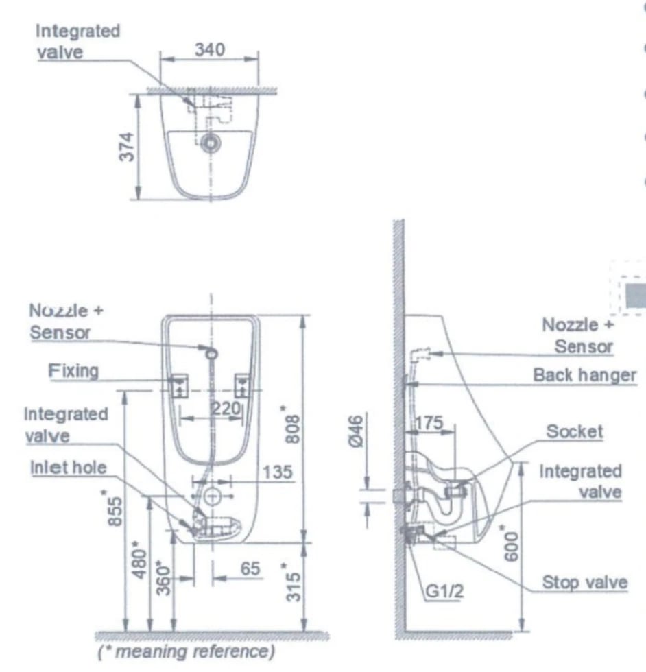 Ảnh Bồn tiểu nam Inax AU-468IR 2