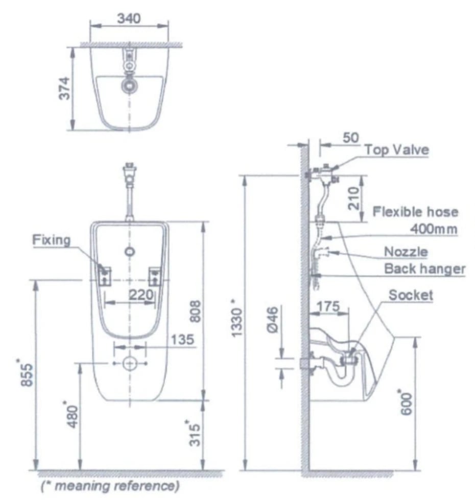 Ảnh Bồn tiểu nam Inax AU-468V 2