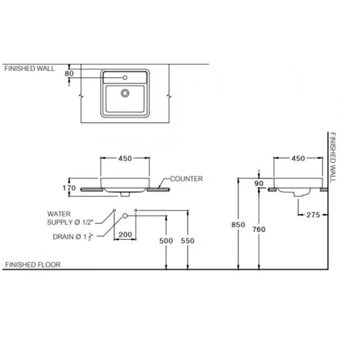 Ảnh Chậu rửa dương bàn Cotto C00381 MWH 2