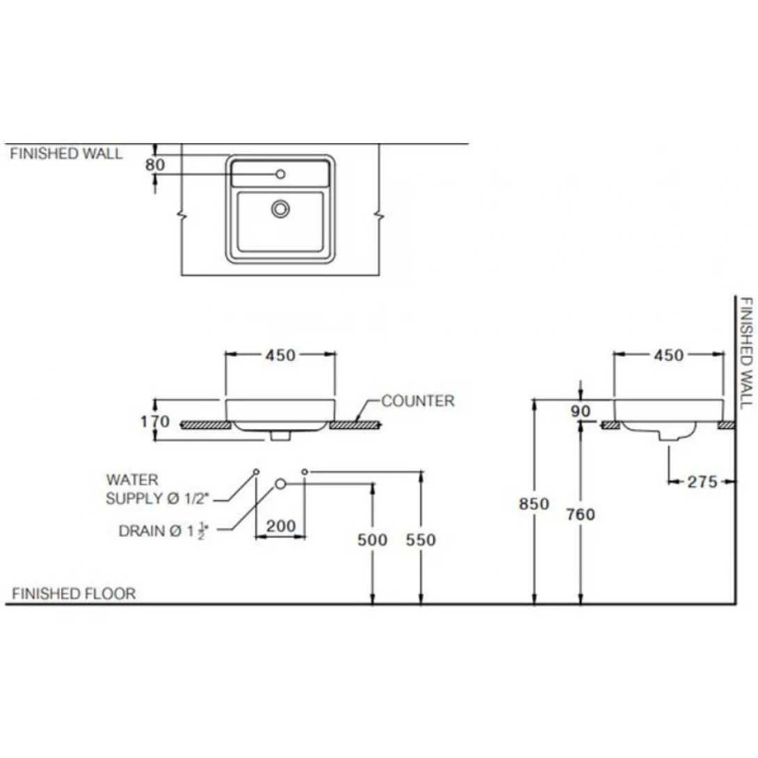 Ảnh Chậu rửa dương bàn Cotto C00381 MWH 2