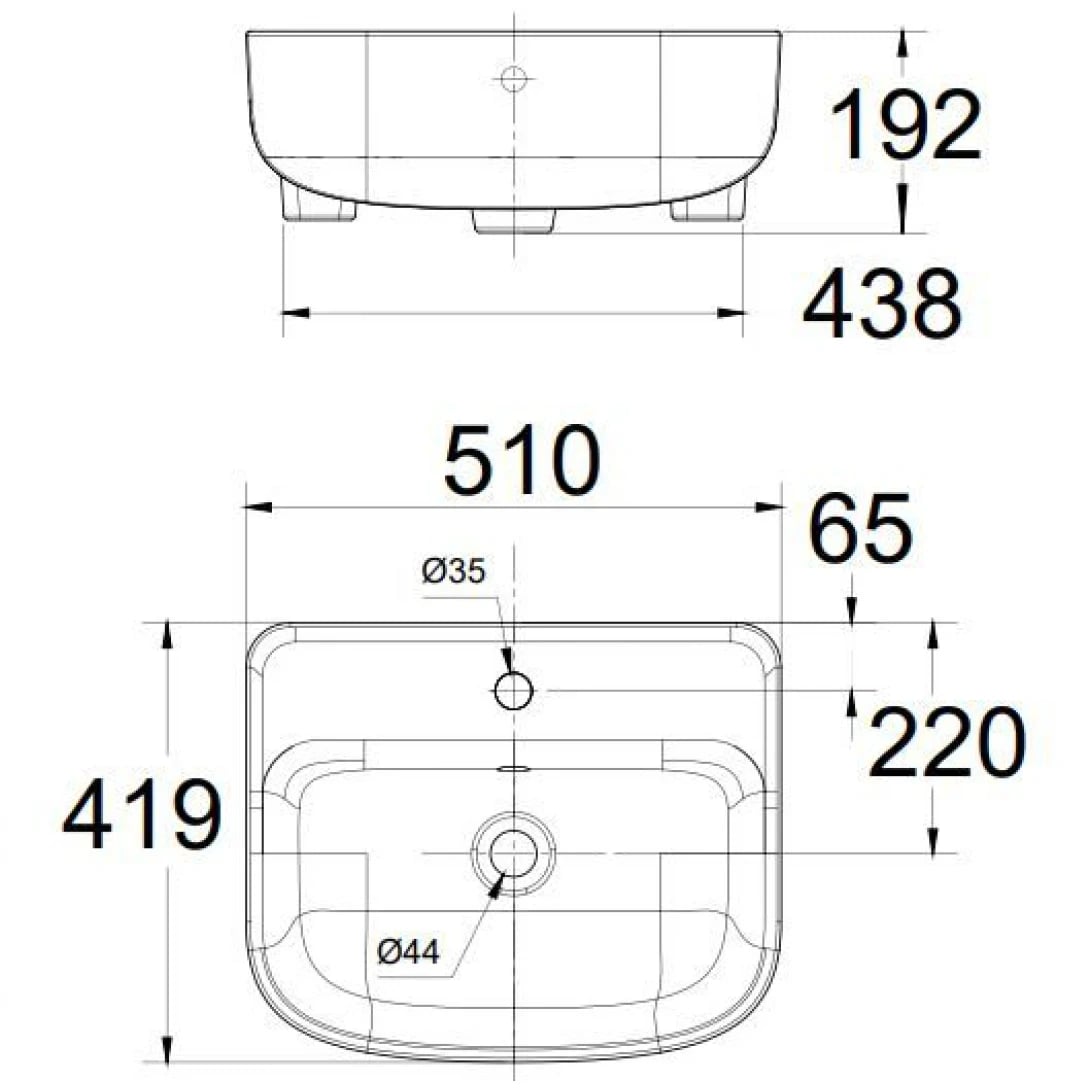 Ảnh Chậu rửa bán âm bàn American Standard 0533-WT 2
