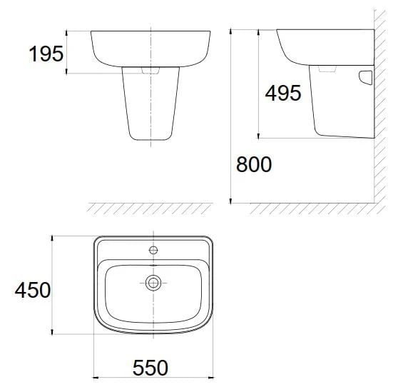 Ảnh Chậu rửa treo tường American Standard VF-0262 2