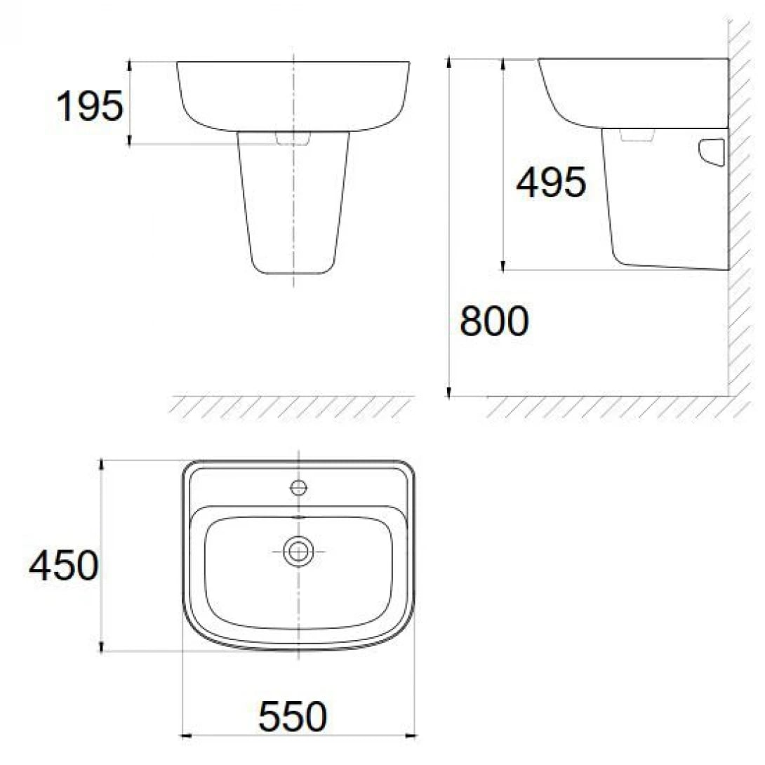 Ảnh Chậu rửa treo tường American Standard VF-7062 3