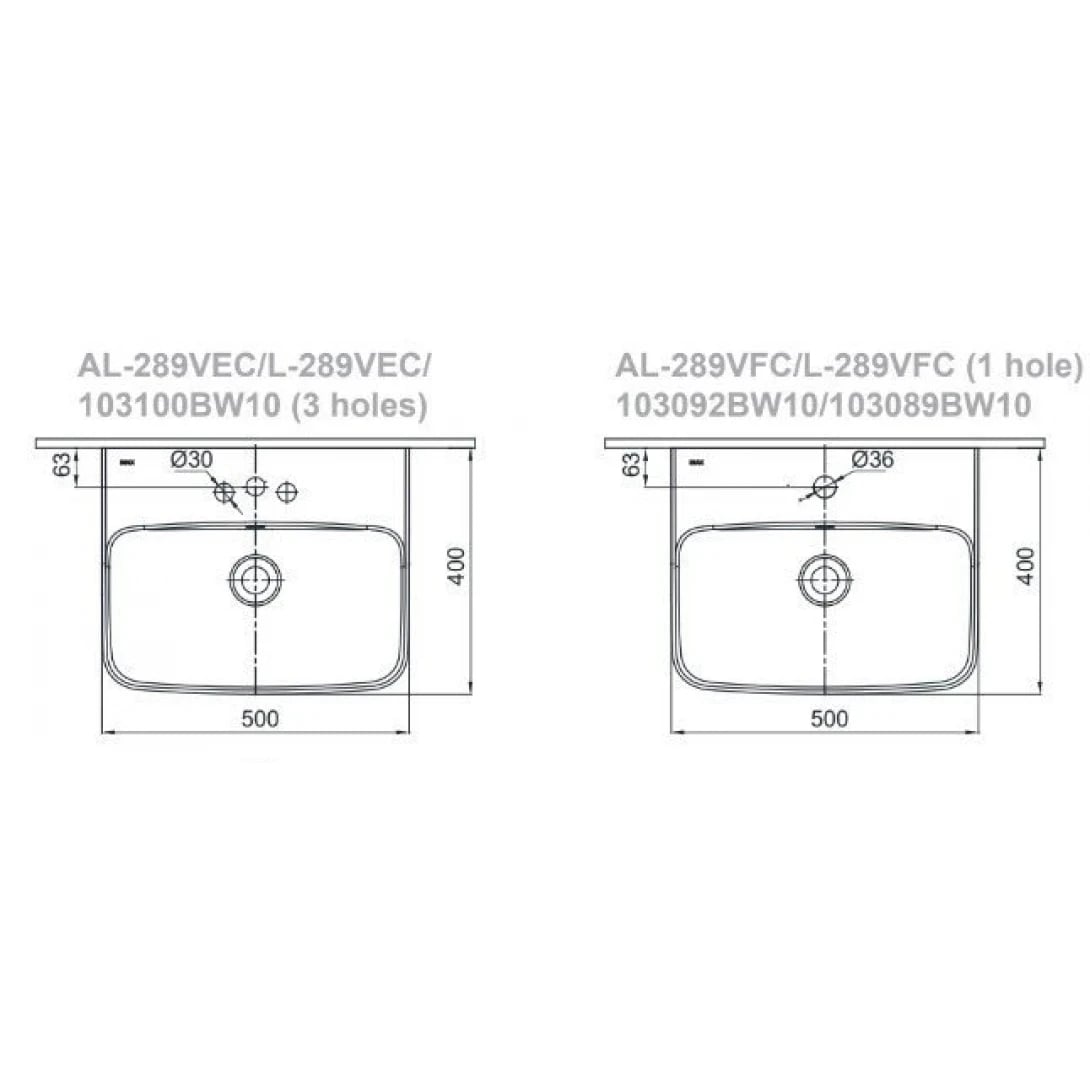 Ảnh Chậu rửa treo tường Inax AL-289V 3