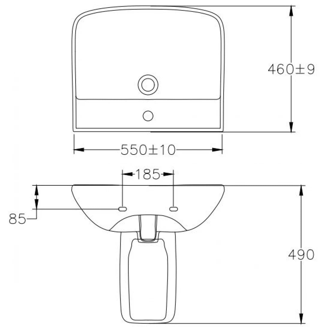 Ảnh Chậu rửa treo tường JOMOO 12809-1/11P-I011 2