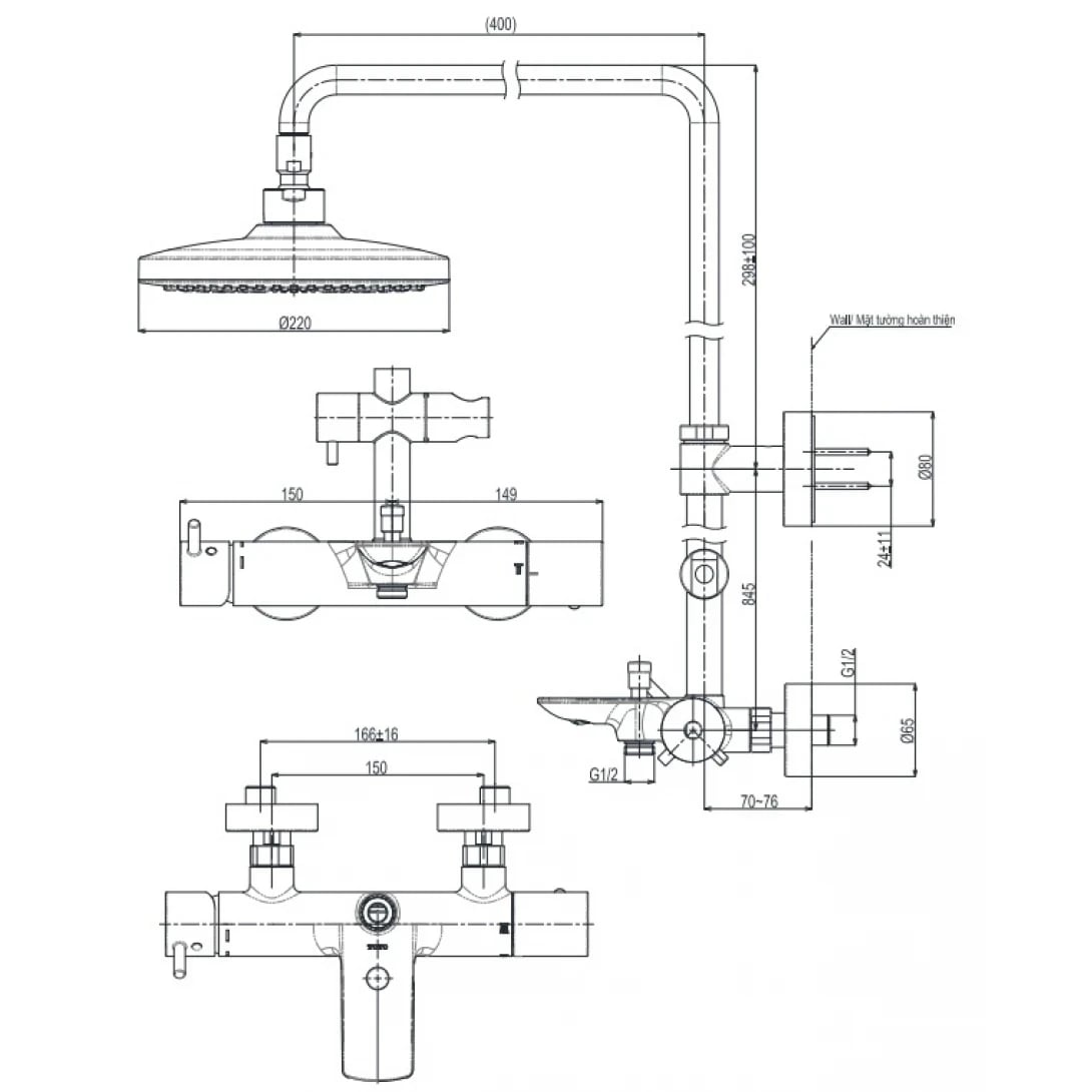 Ảnh Sen tắm cây TOTO TBW01301AB 2