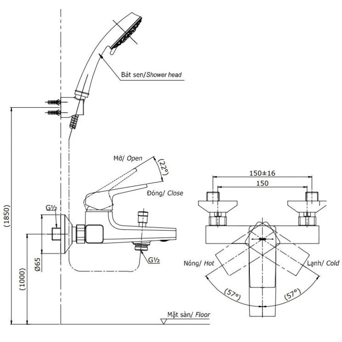 Ảnh Sen tắm nóng lạnh TOTO TBG10302VA/TBW02005V 2