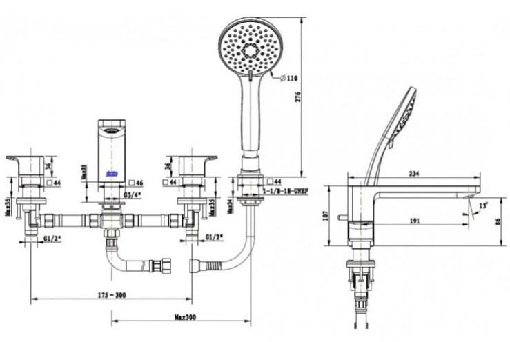 Ảnh Vòi bồn tắm American Standard WF-1300BHG 2