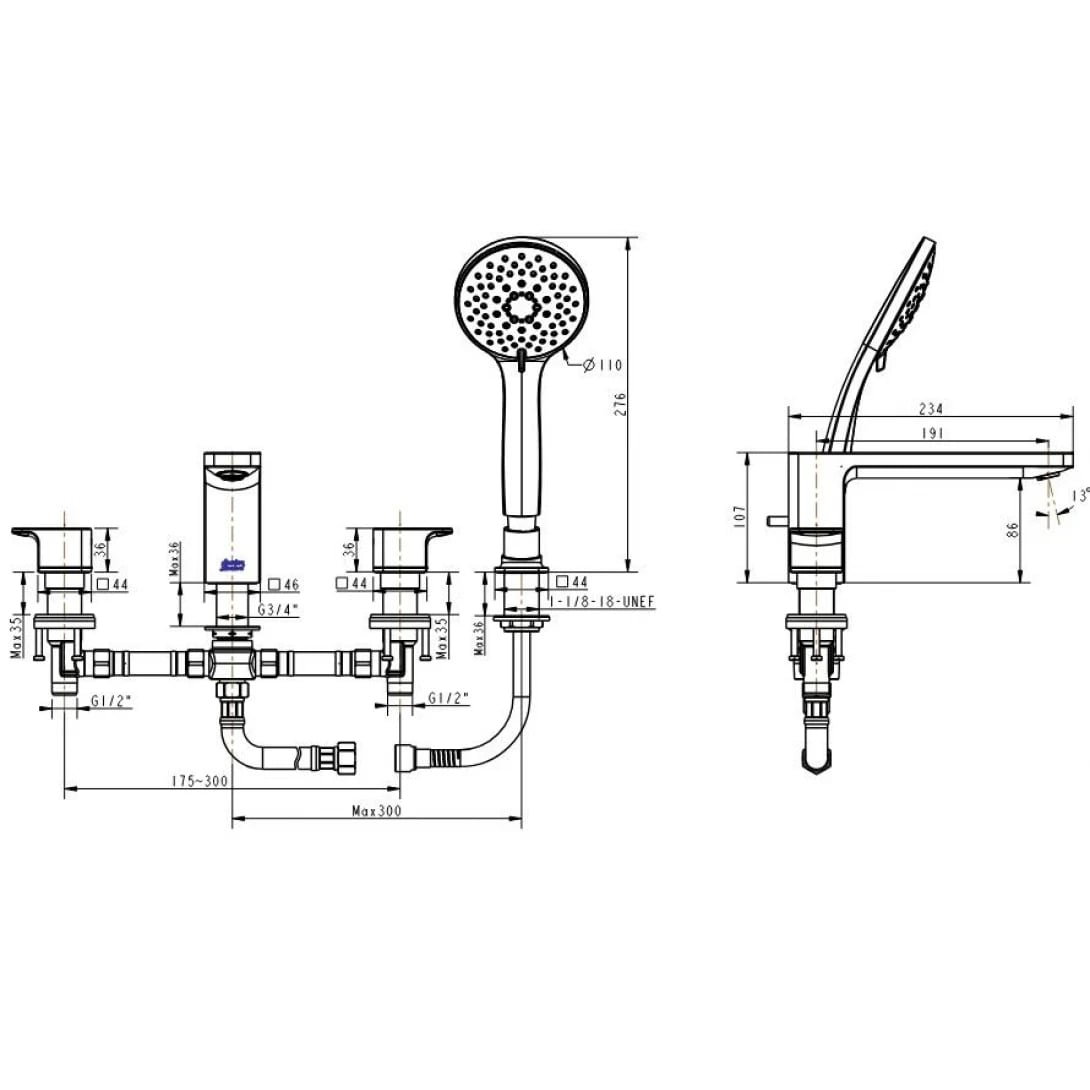 Ảnh Vòi bồn tắm American Standard WF-1300WS 2