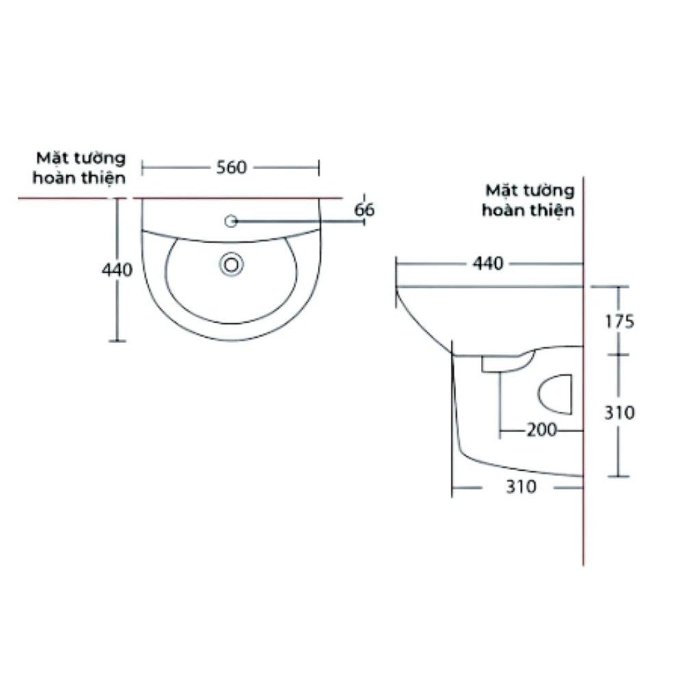 Ảnh Chậu rửa chân lửng Cotto C000606OS/C400000OS 2
