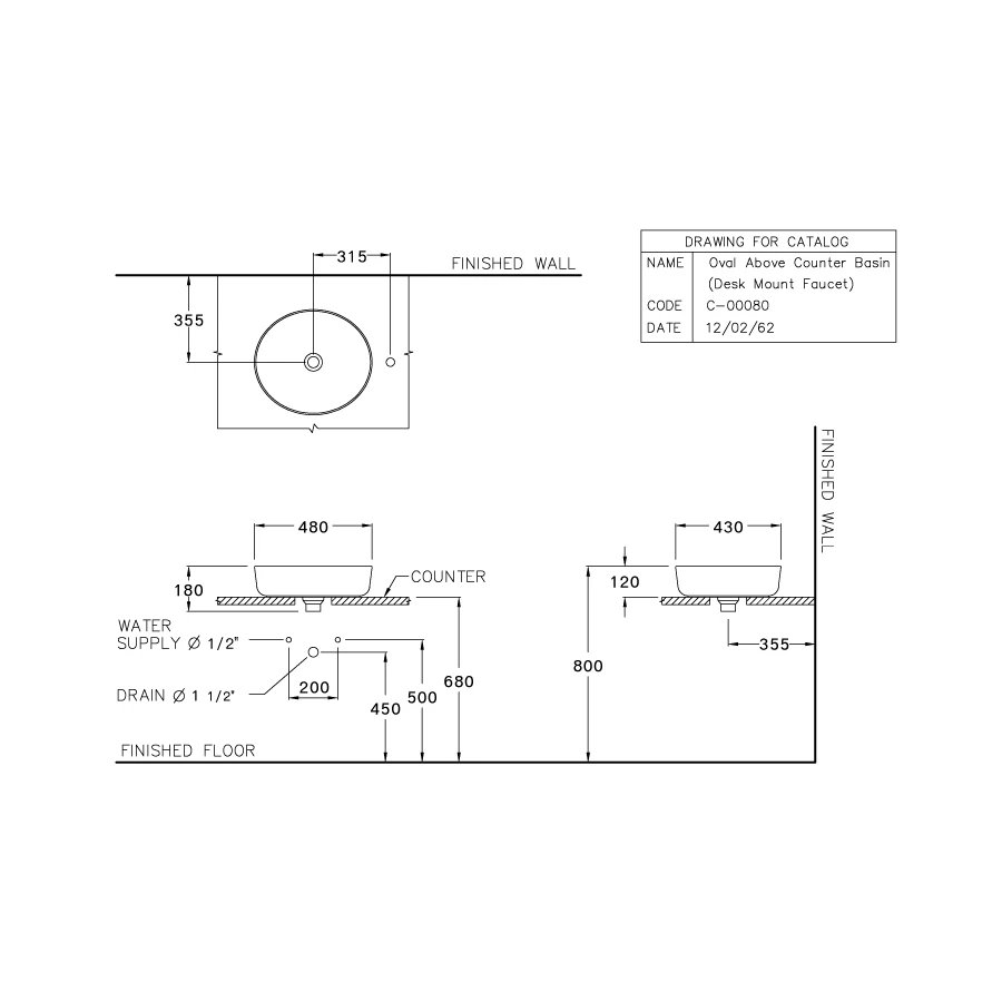 Ảnh Chậu rửa dương bàn Cotto C00080 2