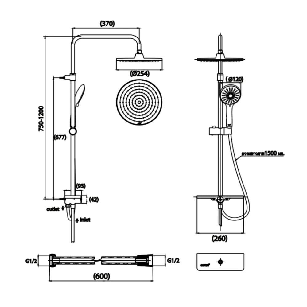 Ảnh Sen tắm cây nóng lạnh COTTO CT6216#BL 2