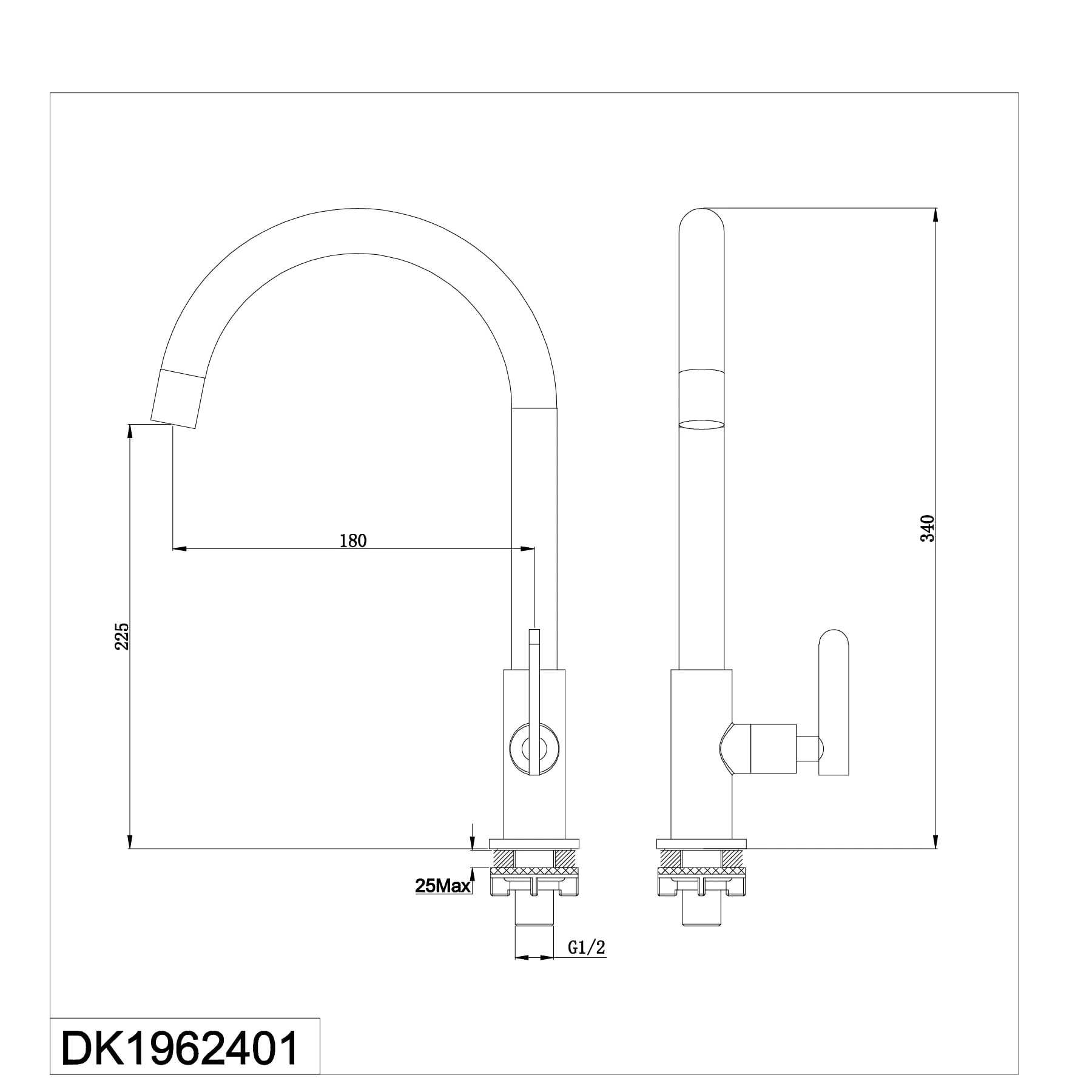 Ảnh Vòi rửa bát lạnh D&K DK1962401 2
