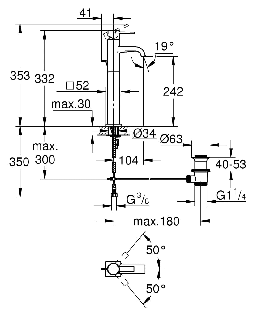 Ảnh Vòi chậu GROHE 32760000 2