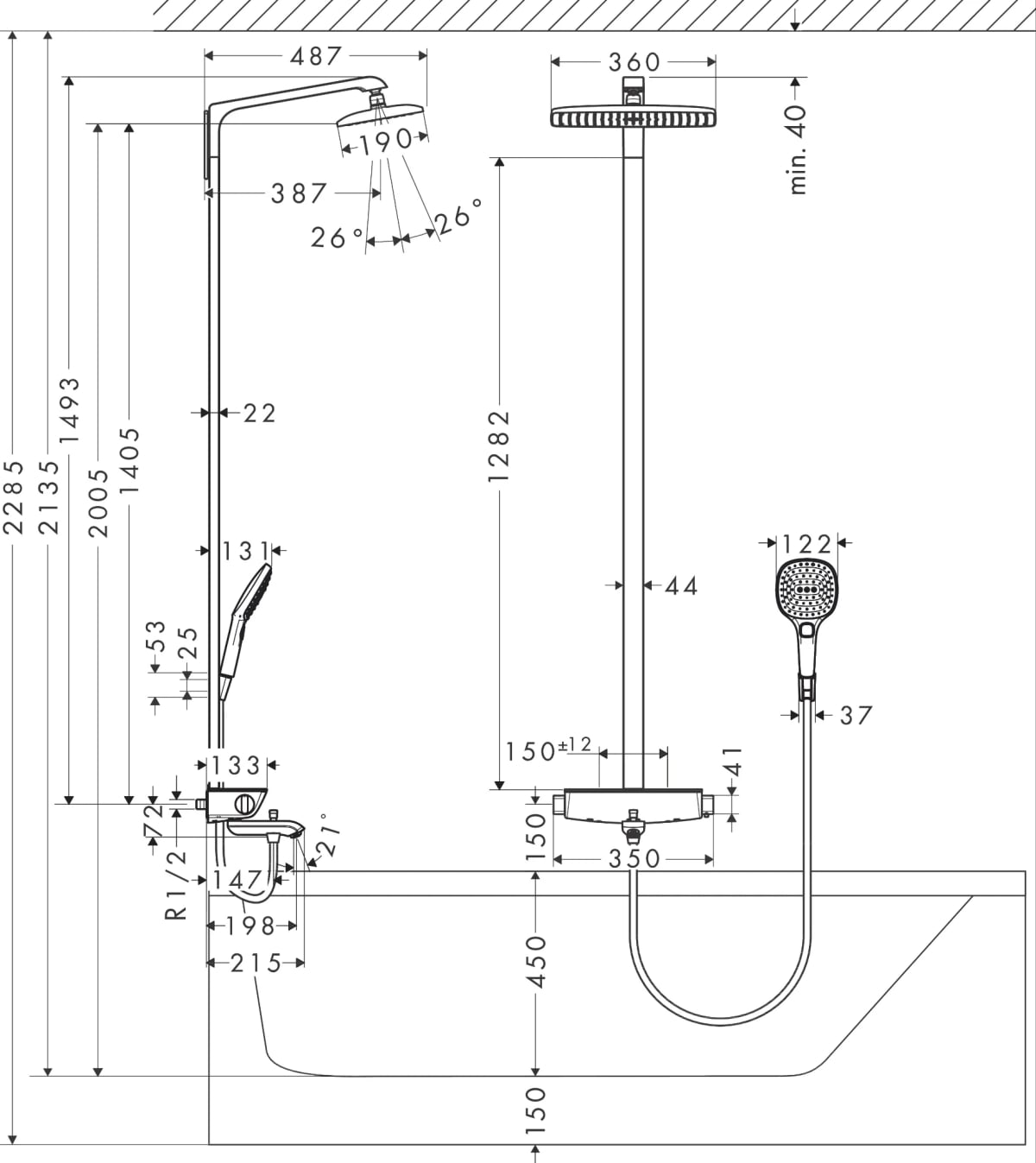 Ảnh Sen tắm cây Hansgrohe 27113400 2