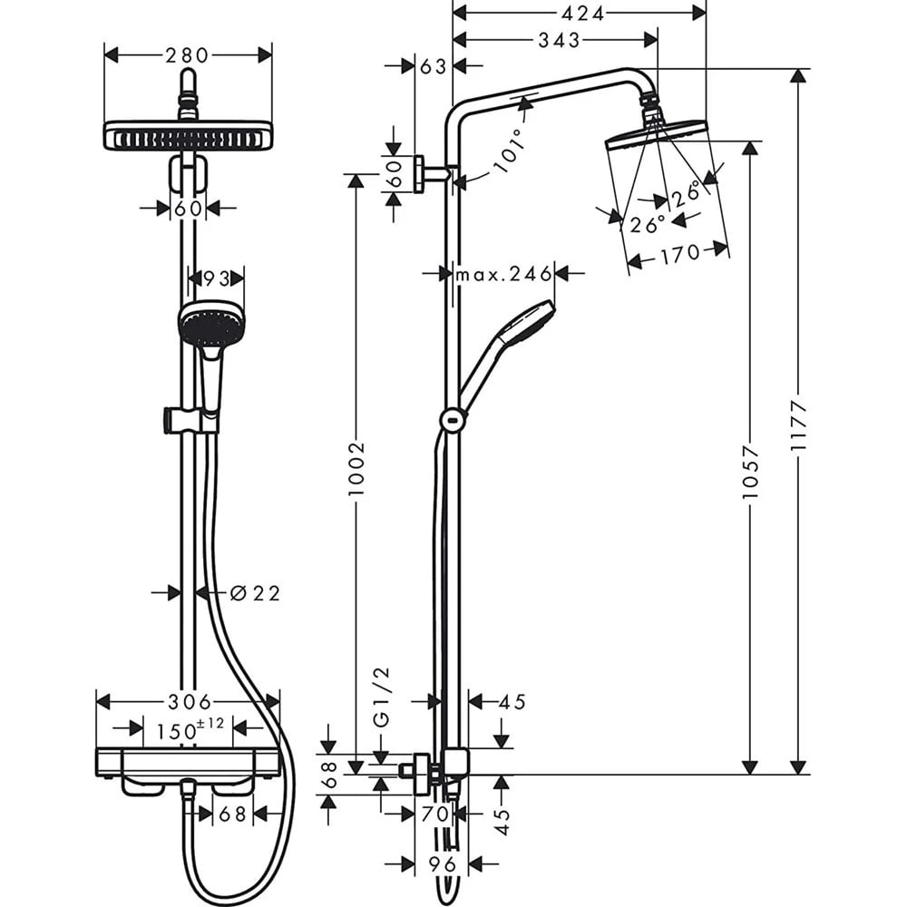 Ảnh Sen tắm cây Hansgrohe 27630000 4
