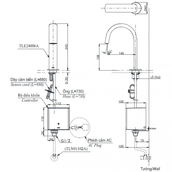 Ảnh Vòi chậu cảm ứng TOTO TLE24006A 2