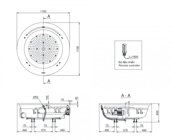 Ảnh Bồn tắm Ngọc Trai TOTO PPYD1720HPTE 2