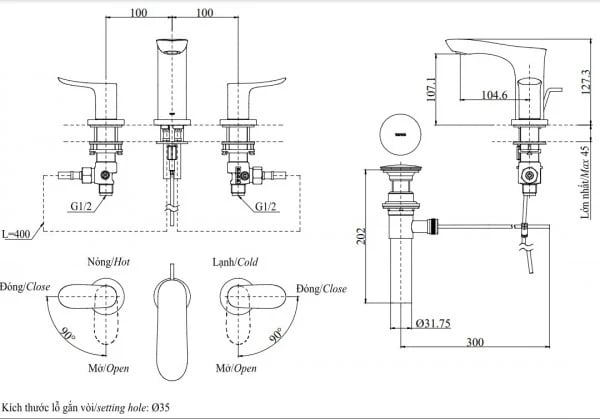 Ảnh Vòi chậu TOTO TLG01201BB 2