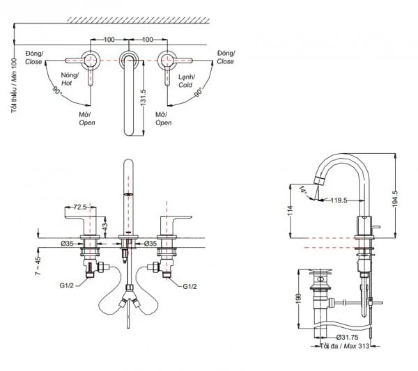 Ảnh Vòi chậu TOTO TLS01201BA 2