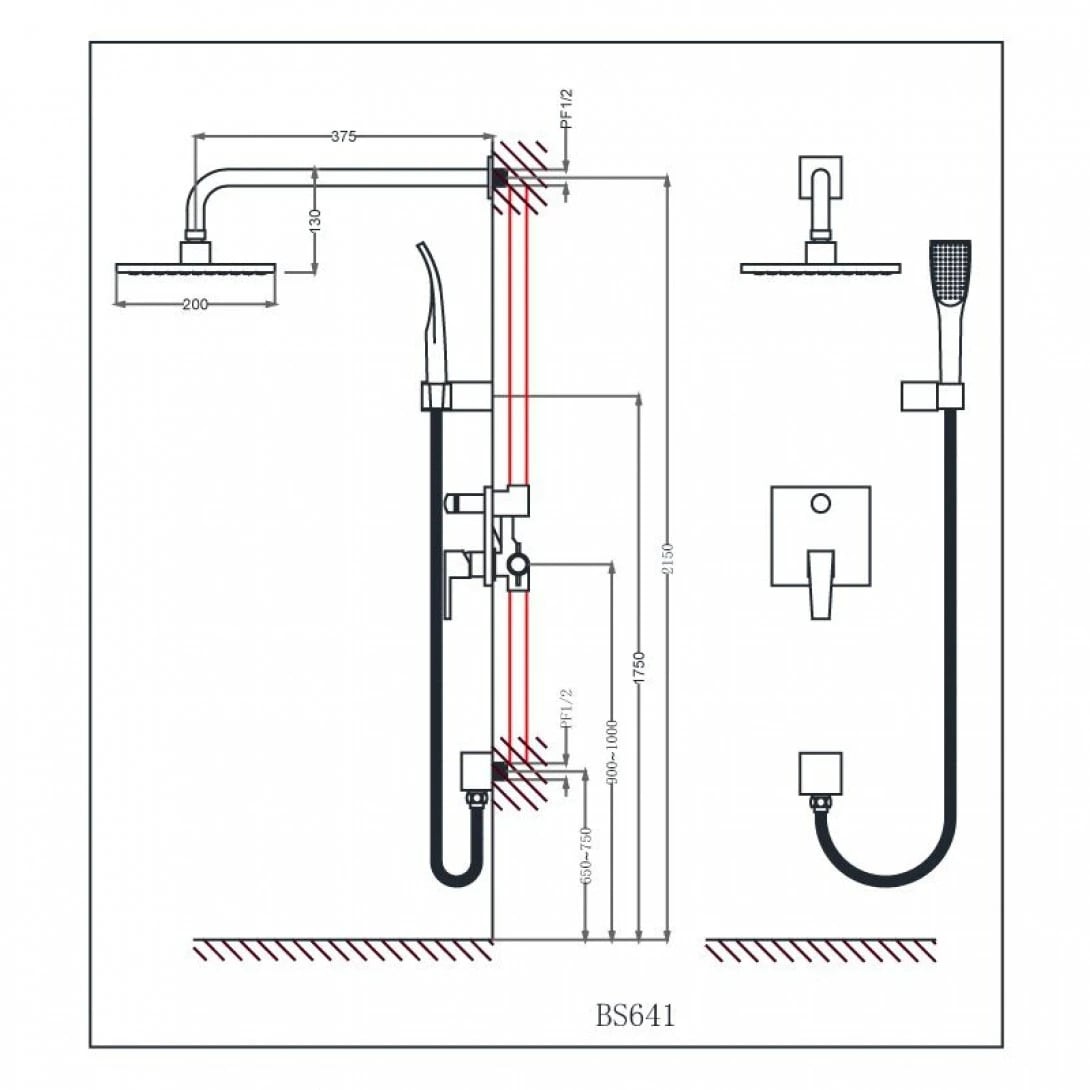 Ảnh Sen tắm âm tường Caesar BS659 2