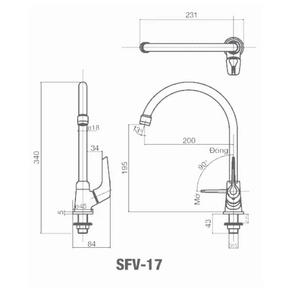 Ảnh Vòi rửa bát Inax SFV-17 2