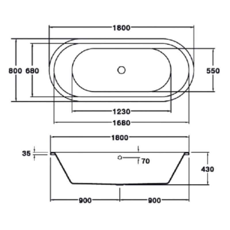 Ảnh Bồn tắm xây Cotto BT239EL WH 2