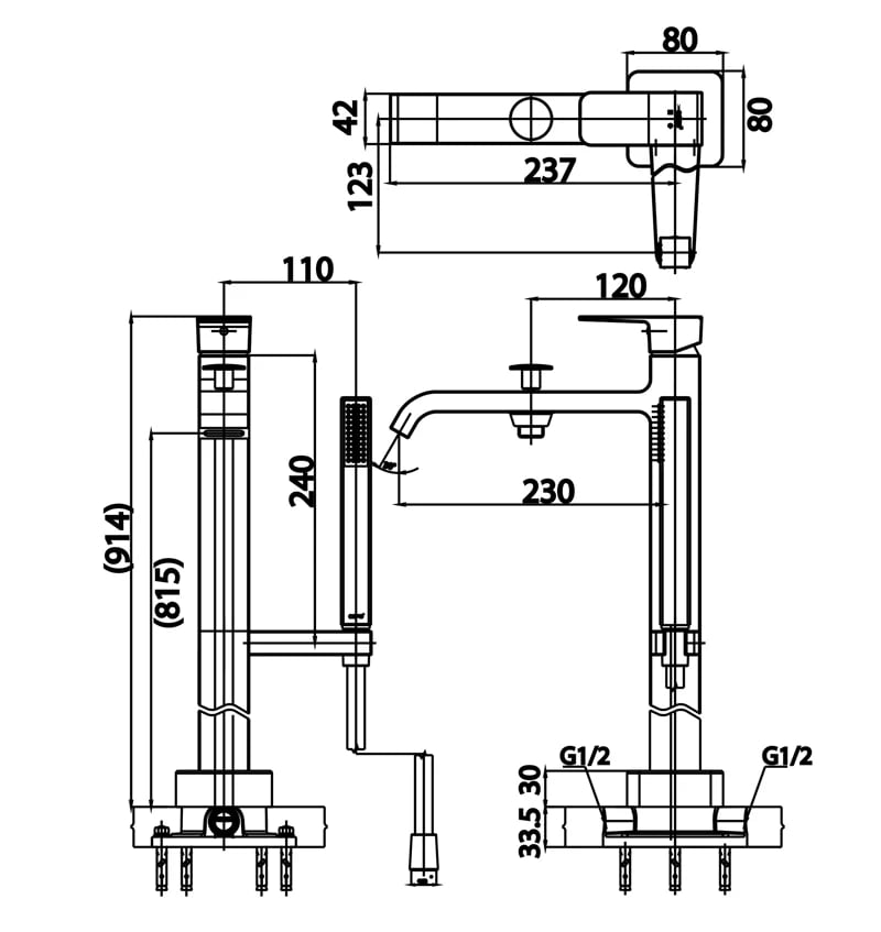 Ảnh Vòi xả bồn tắm Cotto CT329AXZ44 2