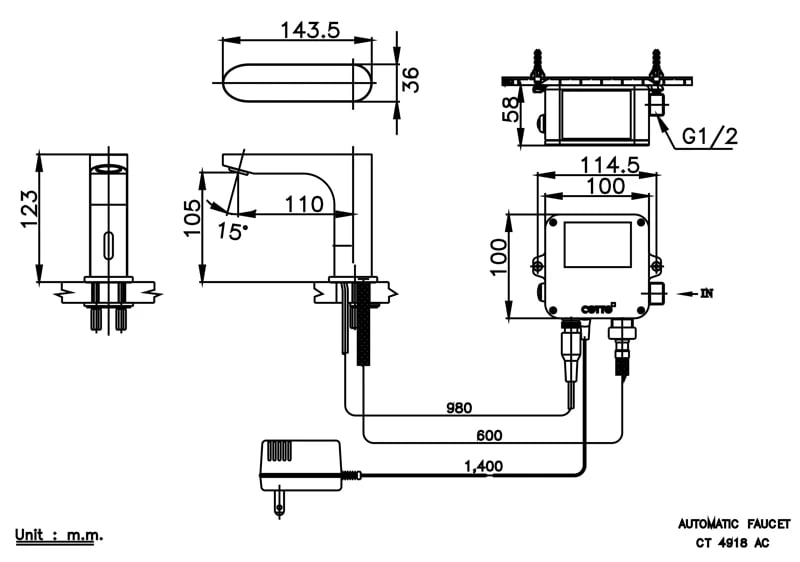 Ảnh Vòi chậu cảm ứng Cotto CT4918AC 2