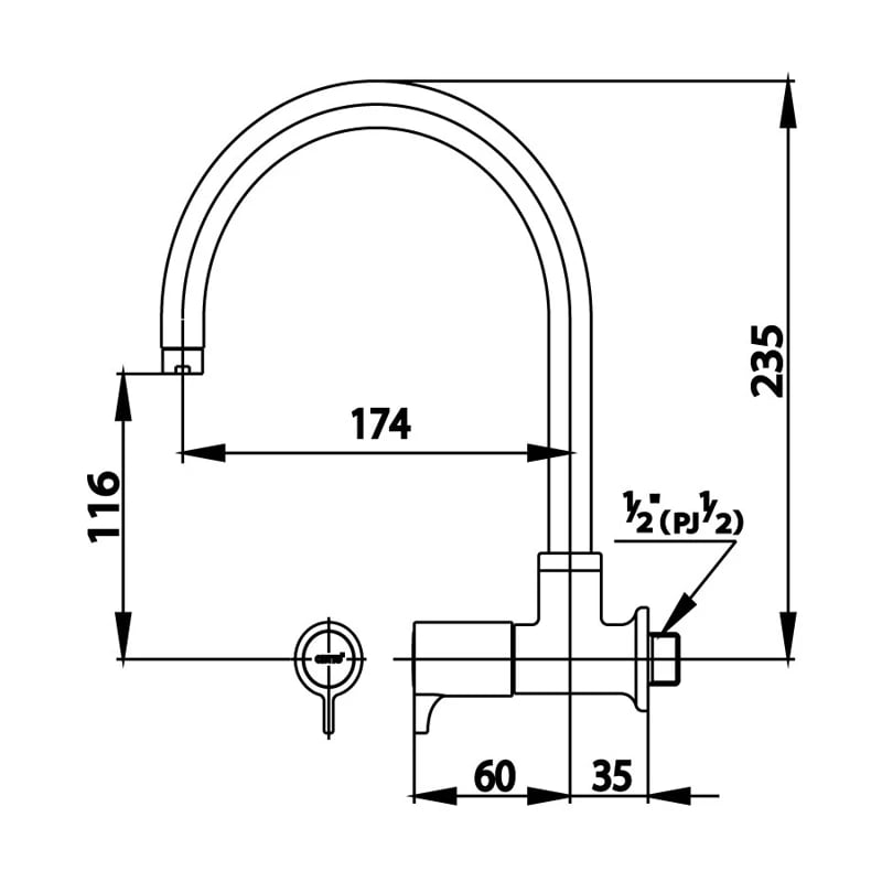 Ảnh Vòi rửa bát Cotto CT1088C27(HM) 2