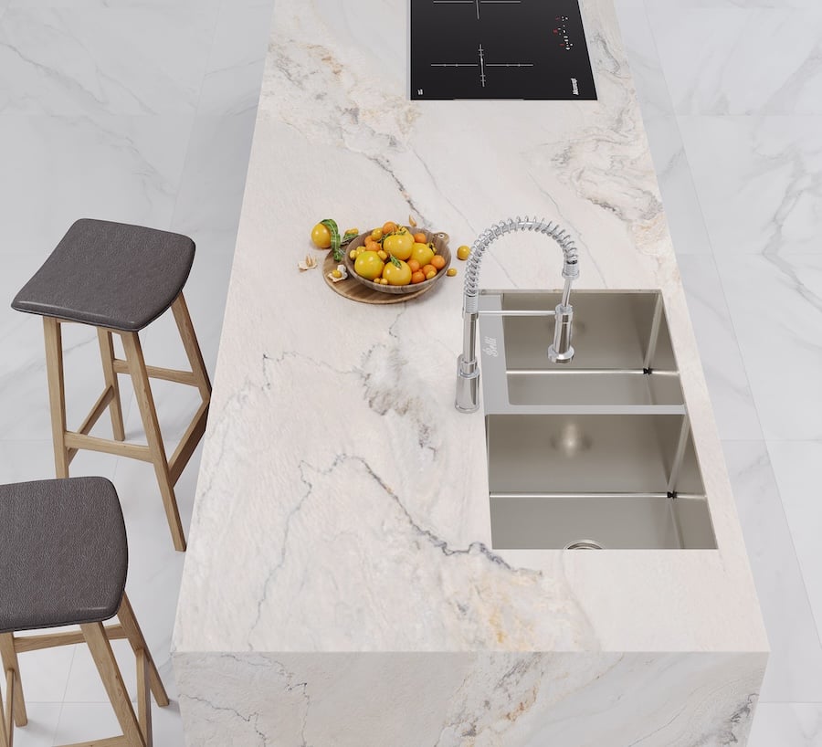 Ảnh Chậu Luxury âm bàn 2 hộc lệch BL8245AB2 2