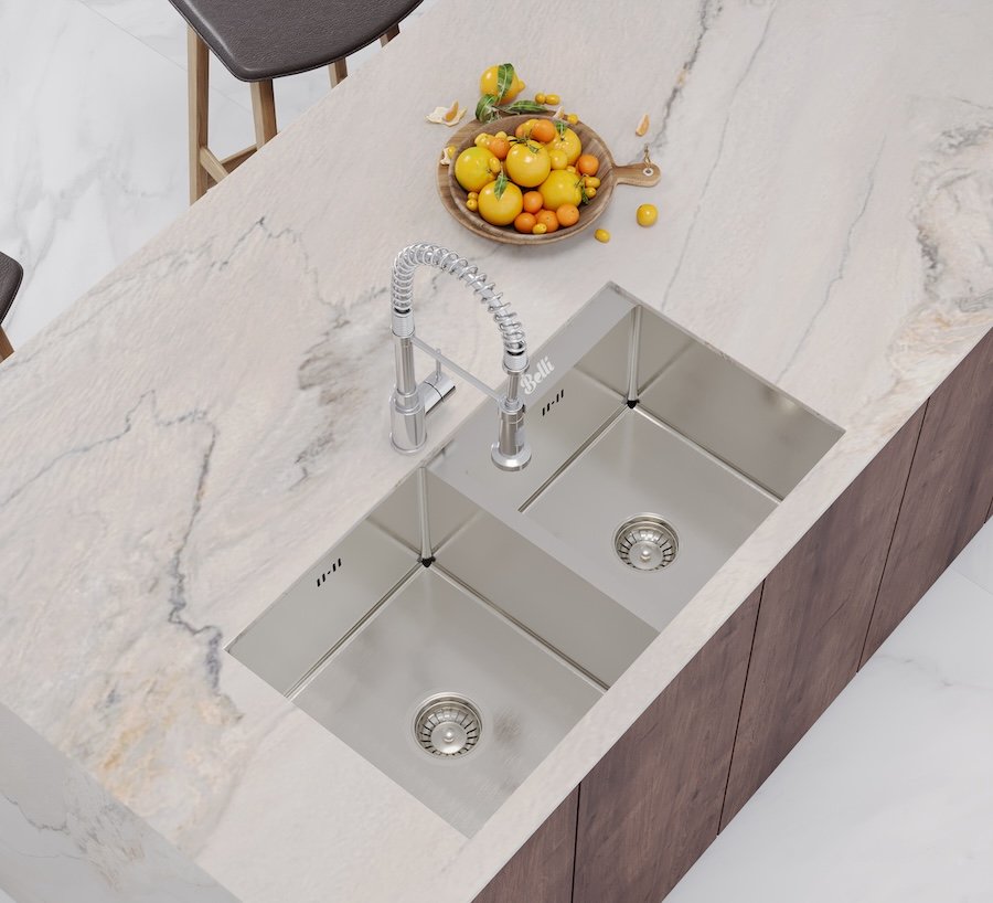 Ảnh Chậu Luxury âm bàn 2 hộc lệch BL8245AB2 3