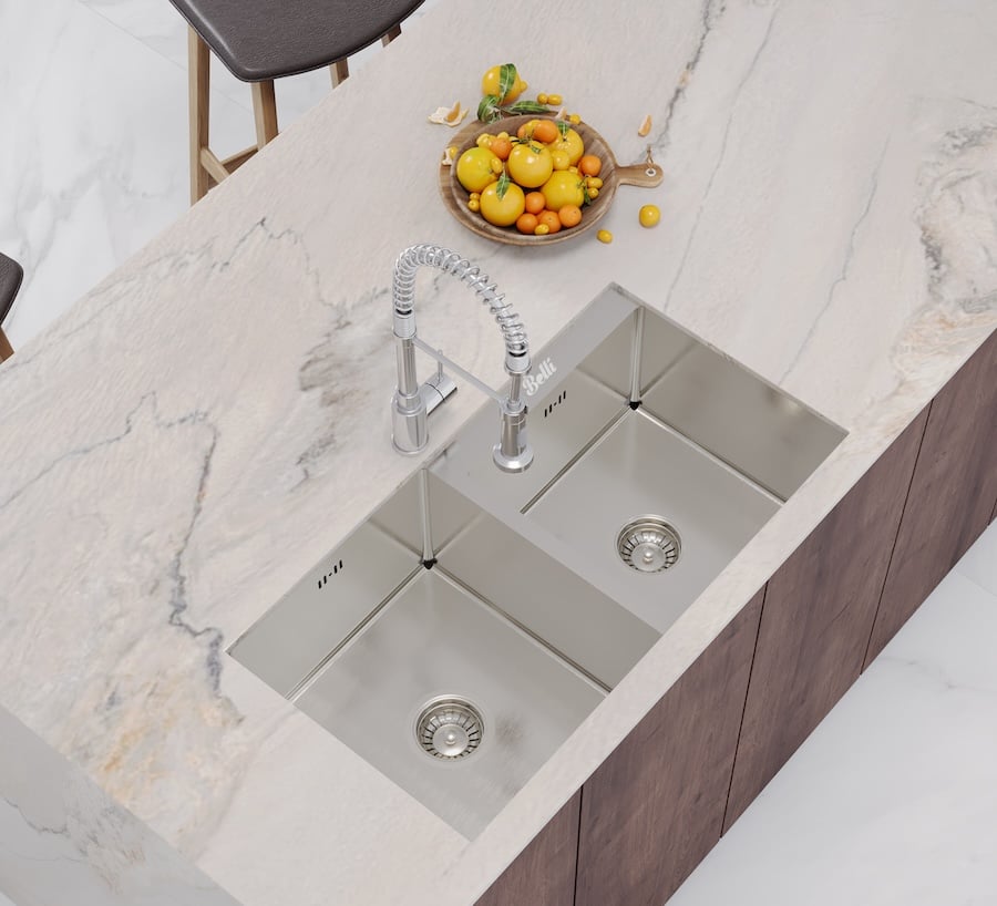 Ảnh Chậu Luxury âm bàn 2 hộc lệch BL8245AB2 3