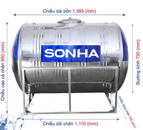 Ảnh Bồn nước Sơn Hà SHN 700 F720 Ngang 2