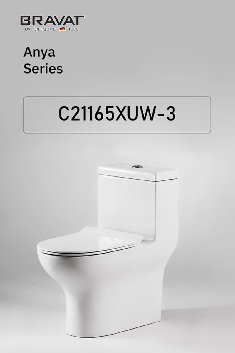 Ảnh Bồn cầu 1 khối Bravat C21165XUW-3 4