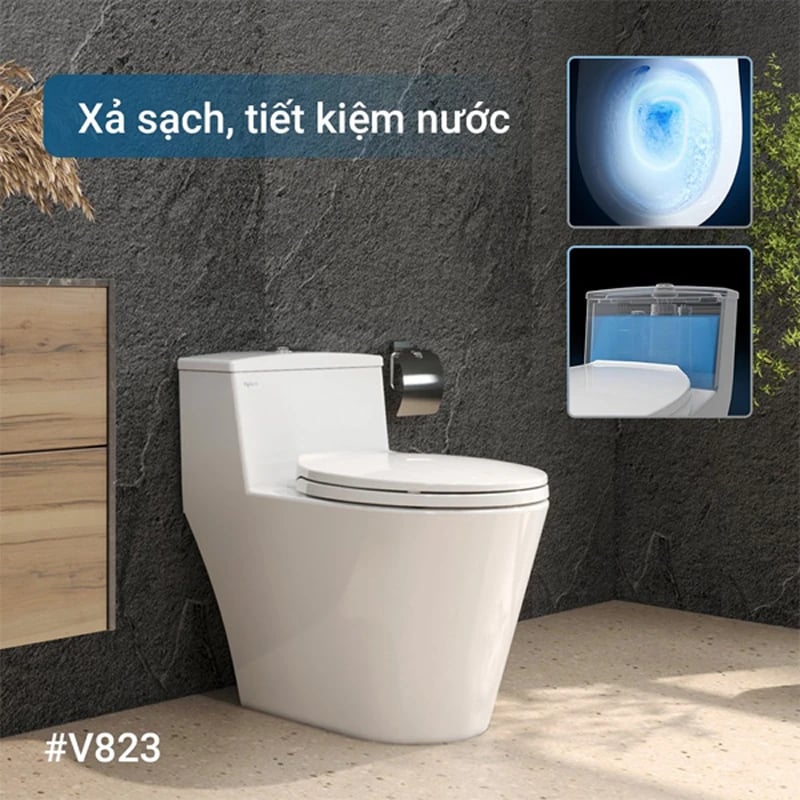 Ảnh Bồn cầu 1 khối Viglacera V823 6