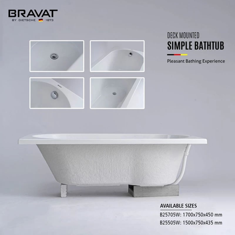 Ảnh Bồn tắm xây Bravat B25505W 4