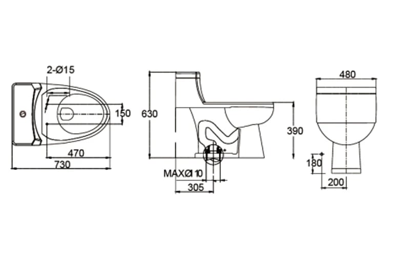 Ảnh Bồn cầu 1 khối Bravat C2183W-3A-ENG 2