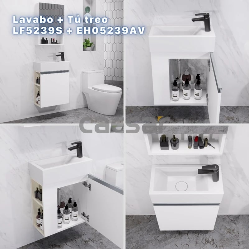 Ảnh Bộ tủ chậu treo tường Caesar LF5239S + EH05239AV 2