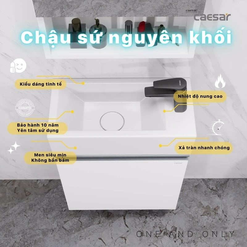 Ảnh Bộ tủ chậu treo tường Caesar LF5239S + EH05239AV 5