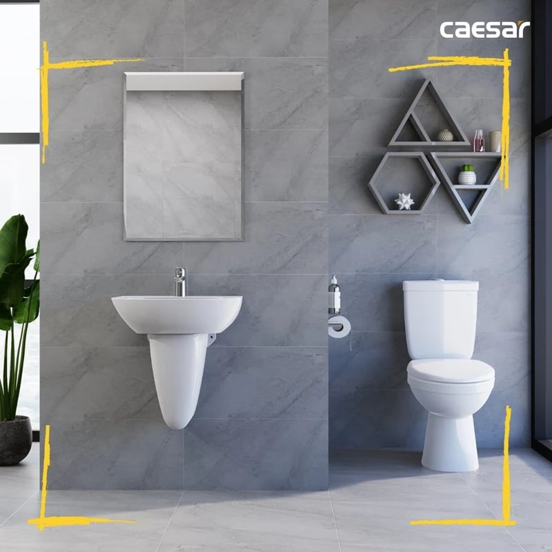 Ảnh Bồn cầu 2 khối Caesar CD1325/CTS1325  3