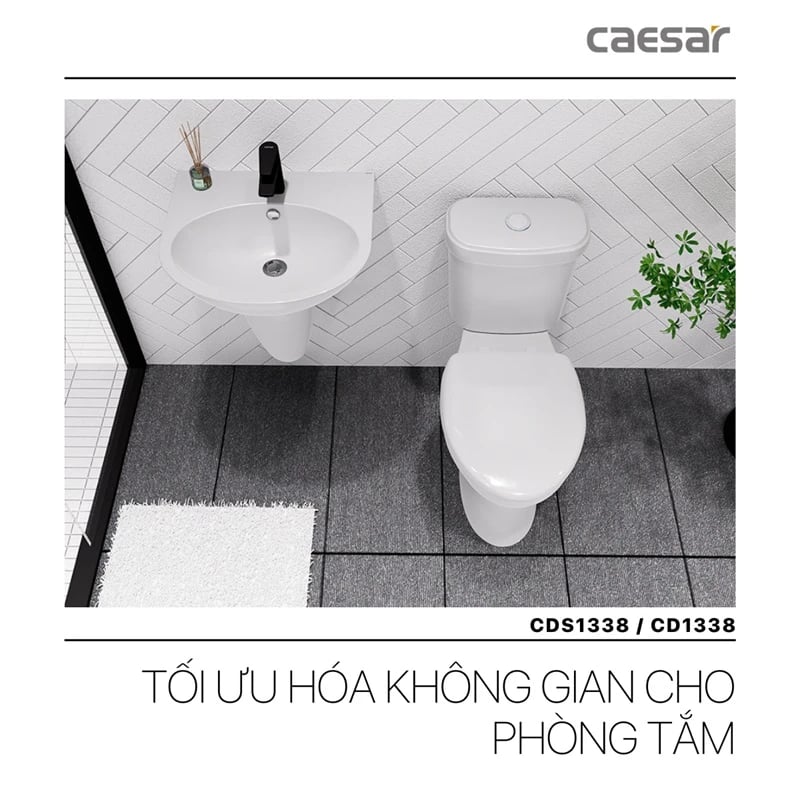Ảnh Bồn cầu 2 khối Caesar CT1338 / CTS1338 3