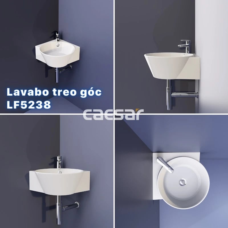Ảnh Chậu rửa treo tường Caesar LF5238 4