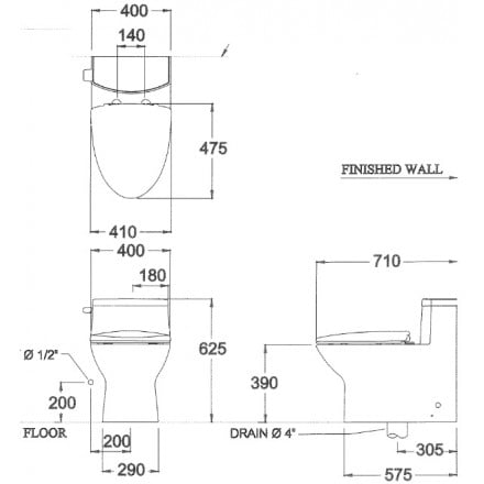 Ảnh Bồn cầu 1 khối COTTO C10127 2