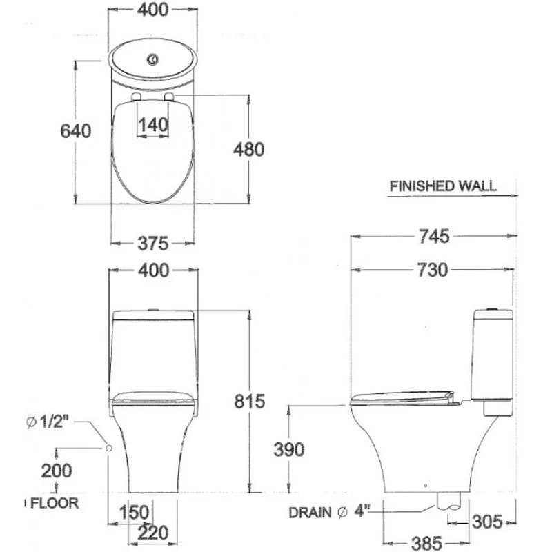 Ảnh Bồn cầu 2 khối COTTO C12027 2