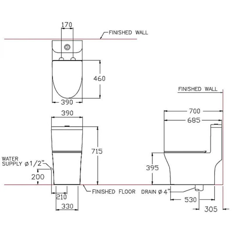 Ảnh Bồn cầu 1 khối Cotto C11006HOS 4