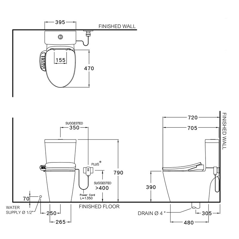 Ảnh Bồn cầu nắp điện tử Cotto C167507(CV6) 2